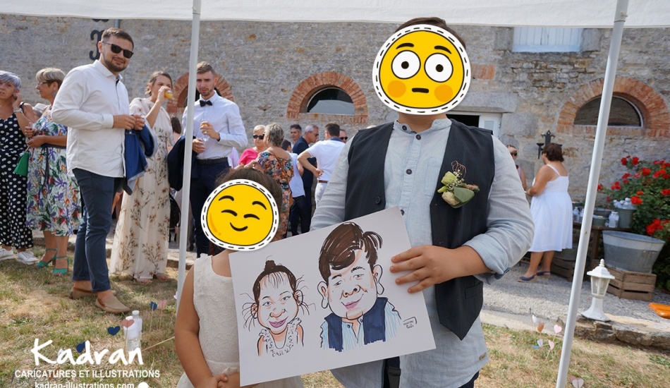 MARIAGE AURÉLIE ET SAMUEL EN CARICATURES TRADITIONNELLES