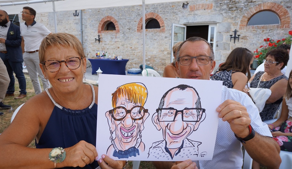 MARIAGE AURÉLIE ET SAMUEL EN CARICATURES TRADITIONNELLES