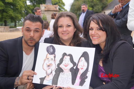 Mariage Seb et Fred en caricature au Chateau D'Eporce, la Quinte
