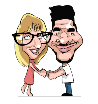 Faire-part de mariage en caricature