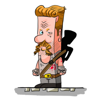 Carrécature fan art Walking Dead Michael Cudlitz (Abraham Ford)