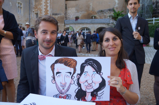 Mariage en caricatures de Mathieu et Alejandra
