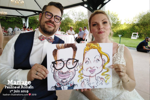 Mariage en caricatures de Pauline et Romain