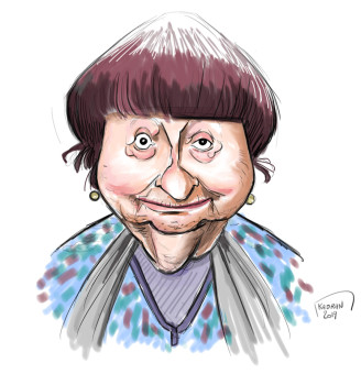 Agnès Varda caricature sketch