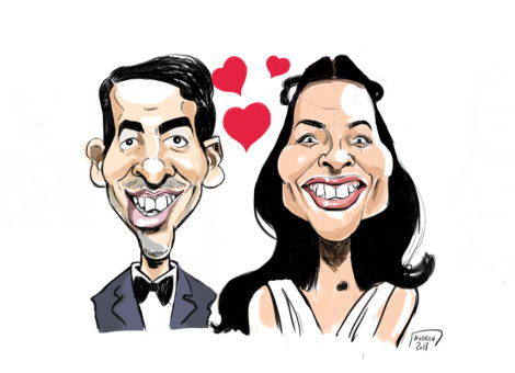 Mariage en caricatures d'Agathe et Taylor