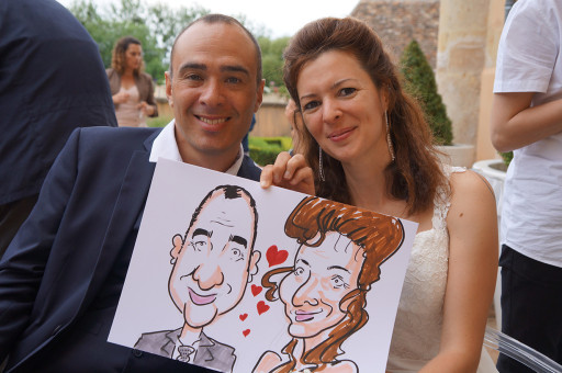 Mariage en caricatures d'Isabelle et Pascal
