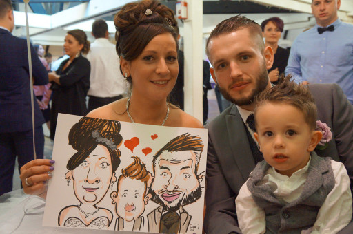 Mariage en caricatures d'Elodie et Alan