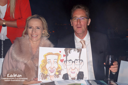 Animation caricatures pour le mariage de Julia et Denis