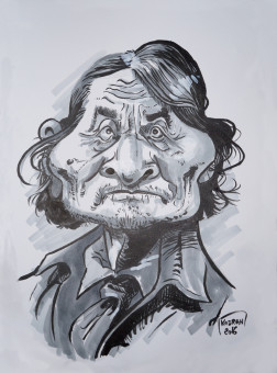 Caricature Géronimo au feutre et marqueur