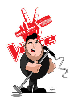 Caricature de Yoann Launay The Voice