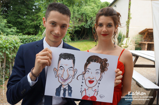 Mariage en caricatures de Mélanie et Matthias