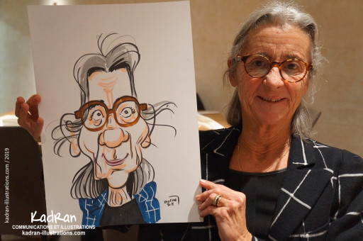Animation caricatures traditionnelles au restaurant pour soirée d'entreprise