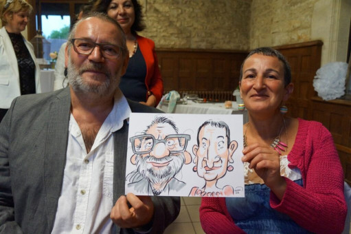 Mariage en caricatures au Chateau de Bernay-en-Champagne (72)