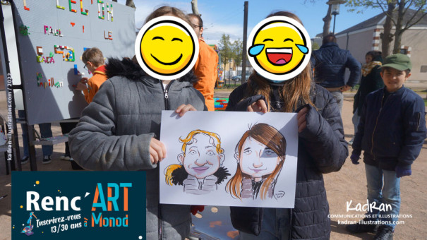 Animation caricatures à Renc'Art à Monod
