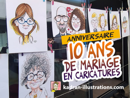Anniversaire 10 ans de mariage en caricatures