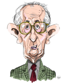 Robert Jarry, ancien maire de la ville du Mans, caricature sketch