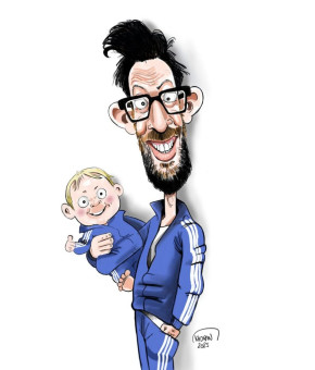 Caricature croquis sketch couleur du jour Adam Rose