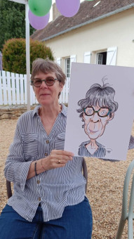 Anniversaire surprise en caricature